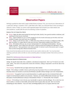 Academic Writing-Observation Papers - Simon Fraser University