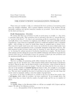 THE FIRM’S PROFIT MAXIMIZATION PROBLEM - SFU.ca