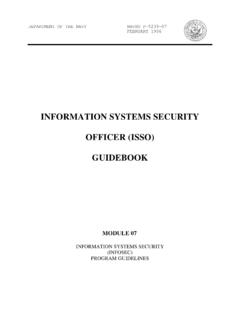 INFORMATION SYSTEMS SECURITY OFFICER …
