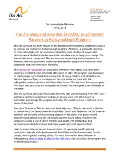 The Arc Maryland awarded $100,000 to administer Partners ...