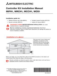 Controller Kit Installation Manual MIFH1, MRCH1, MCCH1, …