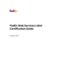 FedEx Web Services Label Certification Guide