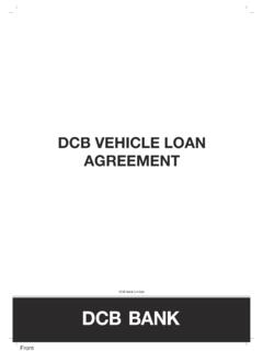 Vehicle Loan Agreement - DCB Bank