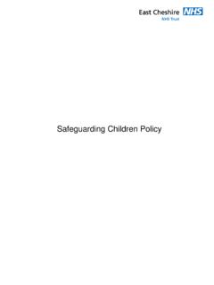 Safeguarding Children Policy - East Cheshire NHS …