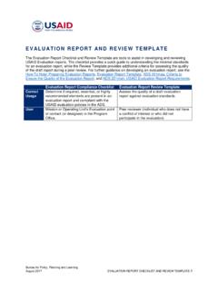 EVALUATION REPORT AND REVIEW TEMPLATE