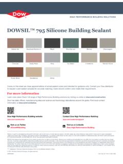 DOWSIL™ 795 Silicone Building Sealant Color Selector Guide
