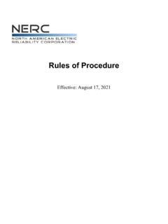 Rules of Procedure - North American Electric Reliability ...