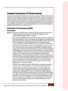 Sample Summary of Performance - CalSTAT