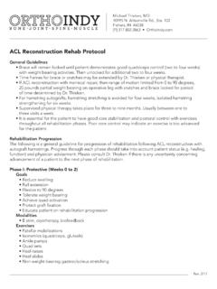 ACL Reconstruction Rehab Protocol - OrthoIndy