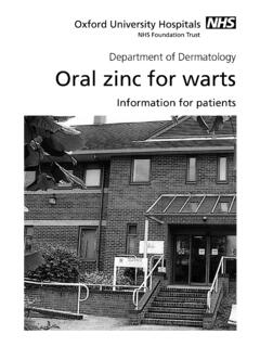 Department of Dermatology Oral zinc for warts