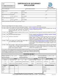 DATE: CERTIFICATE OF OCCUPANCY APPLICATION CO NO ... - …
