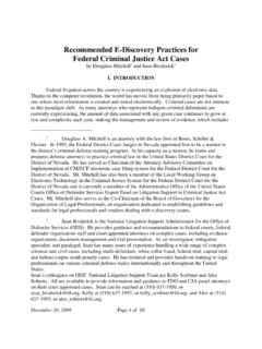 Recommended E-Discovery Practices for Federal …