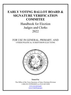 Handbook for Election Judges and Clerks 2022