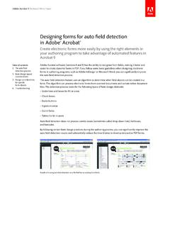 Designing forms for auto field detection in Adobe&#174; Acrobat&#174;