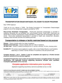 Transportation Disadvantaged (TD) Door-To-Door …