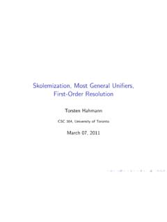 Skolemization, Most General Unifiers, First-Order Resolution