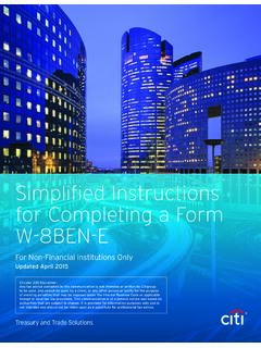Simplified Instructions for Completing a Form W-8BEN-E - Citi