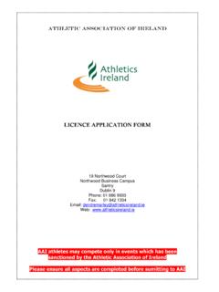 LICENCE APPLICATION FORM - Athletics Ireland