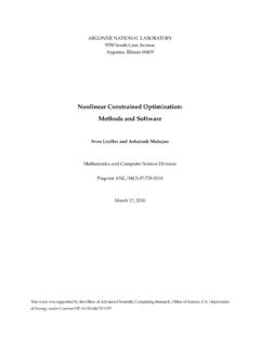 Nonlinear Constrained Optimization: Methods and Software