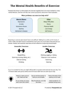 Mental Health Benefits of Exercise - Therapist Aid