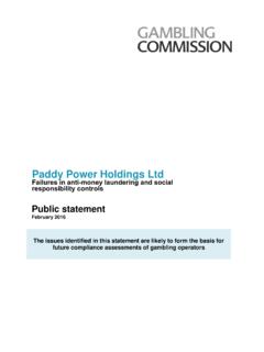 Paddy Power Holdings Ltd - Gambling Commission