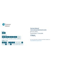 International A Level - January 2022 Final Timetable