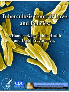 Tuberculosis Control Laws and Policies: A handbook for ...