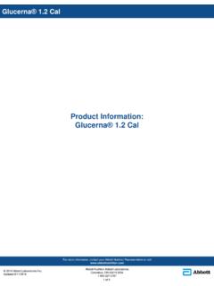 1.2 Cal Product Information: Glucerna 1.2 Cal