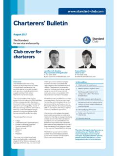 Charterers’ Bulletin - Standard Club