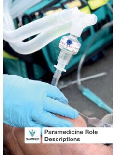 Paramedicine Role Descriptions
