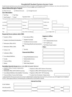 PeopleSoft Student System Access Form