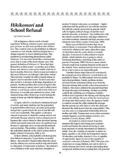 Hikikomori and School Refusal - hilo.hawaii.edu