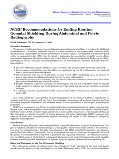 NCRP Recommendations for Ending Routine Gonadal …