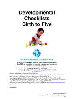 Developmental Checklists - Birth to Five