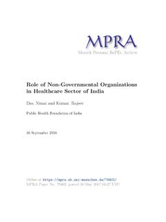 Role of Non-Governmental Organizations in Healthcare ...