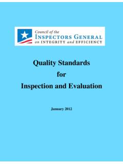 Quality Standards for Inspection and Evaluation - Office of …