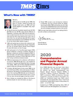 What’s New with TMRS?
