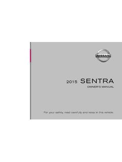SENTRA 2015 SENTRA OWNER’S MANUAL - Nissan