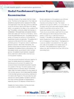 Medial Patellofemoral Ligament Repair and Reconstruction ...