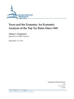 Taxes and the Economy: An Economic Analysis of the Top Tax ...
