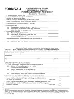 FORM VA-4 COMMONWEALTH OF VIRGINIA DEPARTMENT OF TAXATION ...
