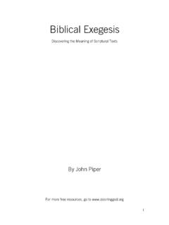 Biblical Exegesis - John Piper