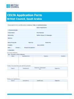 CELTA Application Form - British Council