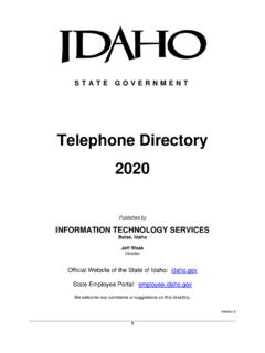 Telephone Directory 2019 - State of Idaho Employee Portal