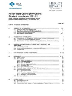 Heriot-Watt Online Student Handbook 2021/22