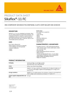 PRODUCT DATA SHEET Sikaflex&#174;-11 FC