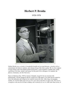 Herbert P. Broida - UCSB Physics