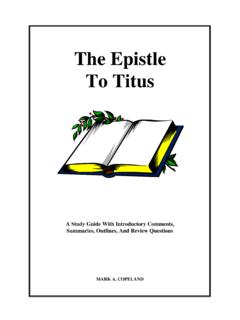 The Epistle To Titus - Executable Outlines
