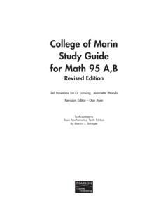 College of Marin Study Guide for Math 95 A,B - Pearson