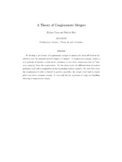 A Theory of Conglomerate Mergers - C R E S S E